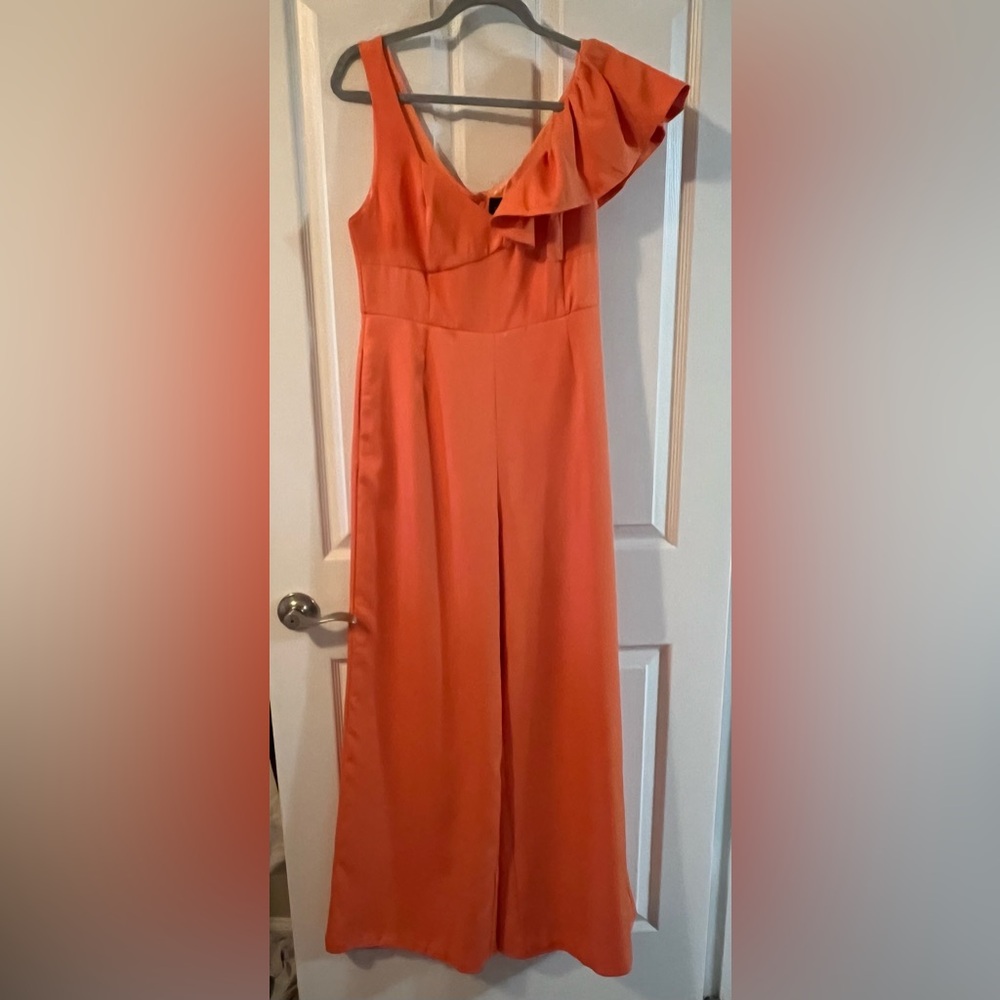 π 4 for $40 π DO+BE Orange Ruffle Jumpsuit - Picture 10 of 10